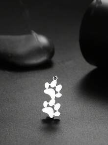 AMAXER 3pcs/Set Stainless Steel Single Paw Print & Continuous Paw Print Pendant, Cute Minimalist Handmade DIY Jewelry Making Supplies, Holiday Gift, Wholesale - Simple Series - View 4