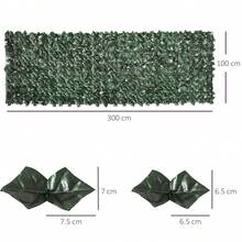 Outsunny Privacy Screen, Artificial Hedge For Garden And Terrace Wall Decoration, Dark Green 300x100cm, Easy To Maintain And Sunlight Resistant - 1 - View 5