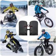 Handlebar Mittens, Windproof Cycling Covers, Reflective Strip Safety Design, Insulated Handlebar Gloves, Multi-Purpose Bike Accessory for Road Commuting Weekend Excursions Touring Urban(default) - Multicolor - Ver 6