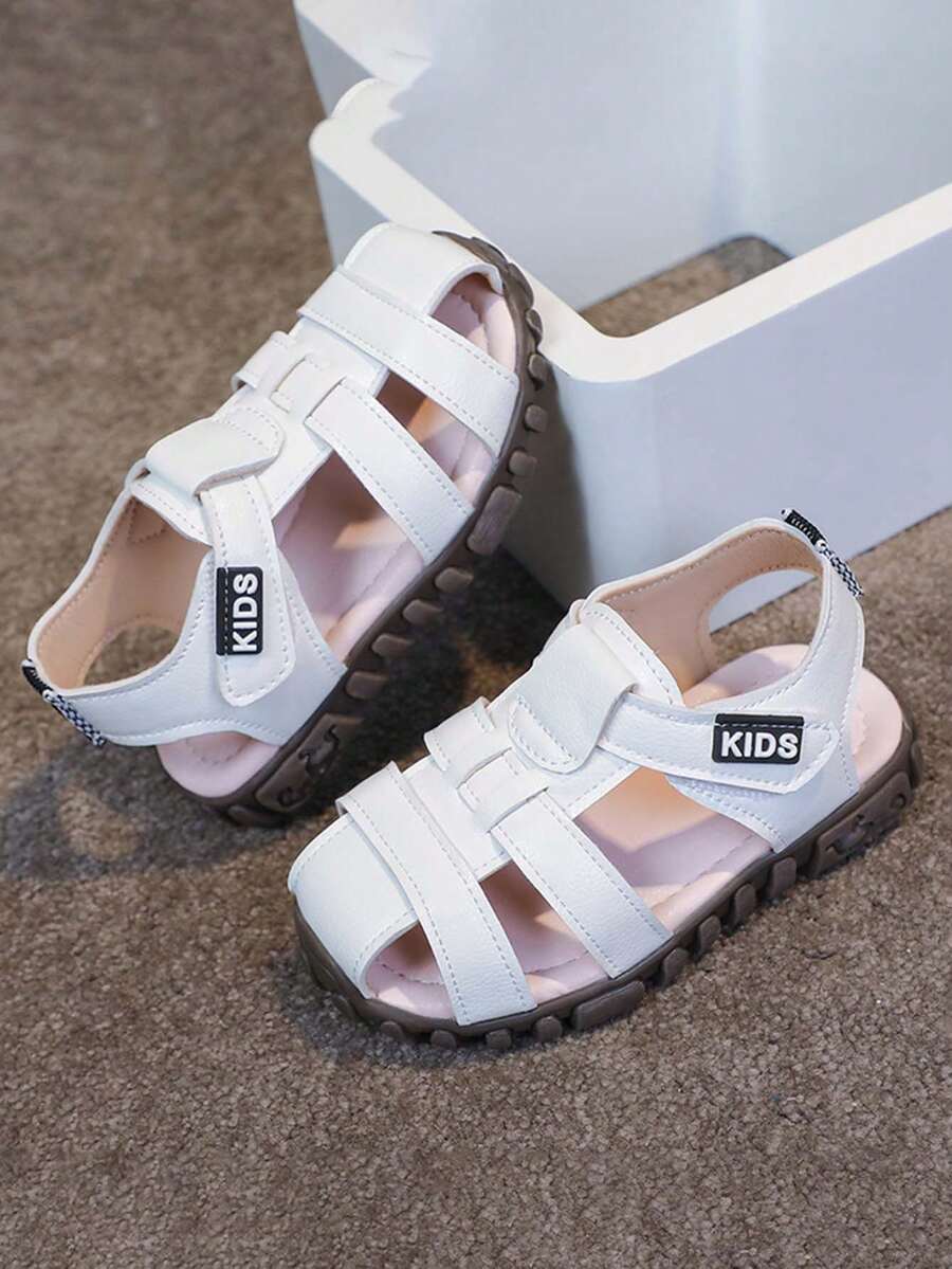 1 Pair Unisex Flat Toe Ring Sandals, Non-Slip Durable Baby/Toddler Beach Shoes, Suitable For Summer - Beige - View 1