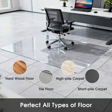 Elasticity Clear Chair Mat Transparent Protective Floor Mat For Hardwood & Tile Floors, Home & Office Rectangle Hard - Clear - View 2