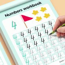 48 Pages Children's Writing Practice Dot Matrix Copybook, Numbers 0-100 Practice Book Tracing Book, Kindergarten Pen Control Writing Copybook, Home And School Learning Workbook, Early Education Math Enlightenment - 0-100 Number Book, 48 Pages - View 7