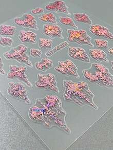 3 pièces d'autocollants d'art pour ongles avec estampage à chaud de totems d'étoiles et de lune - motifs rétro mystérieux d'étoiles, de lune, de serpent, de feuille, de cœur, d'œil de démon, de motif de luxe rétro. Convient pour un usage quotidien, mariage, fête, vacances. Autocollants d'ongles jetables, style de luxe simple et léger, faciles à coller. Décoration de salon de manucure. - Multicolore - Voir 6