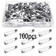 100 Pieces Of Silver Brooch Pin Fasteners, Strip Pins - Suitable For Badges, DIY Projects, Sewing, Party, Wedding Name Tags, And Clothing Accessory Fixation - Multicolor - View 9
