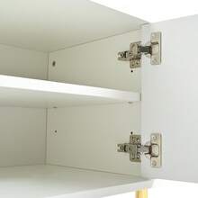 Black And White TV Unit Measuring 190 Cm (W) X 38 Cm (D) X 48 Cm (H) With Gold Table Legs. - White - View 8