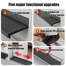 110cm TPE Window Water Stopper, Universal Rainproof Solution, Window Seal Strip, Effective Water Barrier For Window Panes, Rainwater Ingress Prevention, Window Gap Seal Strip - Multicolor - View 9