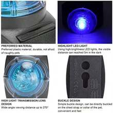 Luz para Mascotas, Luz Colgante Antipérdida, Impermeable, Luminosa, Noche Brillante, Colgante para Mascotas, Lámpara de  para Perros, Collares con Clip para Perros(azul)(default) - Multicolor - Ver 4