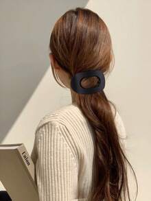 法式扁平椭圆发夹、豹纹发夹、多功能发夹、扁平鳄鱼皮发夹、弧形树脂发夹、发饰 - 彩色 - 查看 12