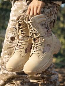 Mens Military Tactical Work Boots Hiking Side Zip Leather Outdoor Motorcycle Combat Boots Response - Multicolor - View 9