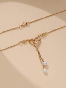 قلادة "ماما" الفاخرة بشكل قلب، مطلية بالذهب عيار 22 قيراط، مرصعة بالزركونيا والشرابة، تصميم فريد لسلسلة الترقوة، هدية عيد الأم، إكسسوار للاستخدام اليومي