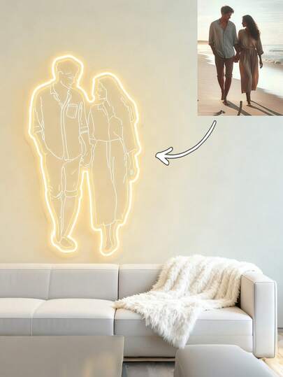 Custom Neon Lights - Custom Photo Neon Wall Decor, Dimmable USB Neon Lights, Customizable Bedroom Decor Neon Lights, Personalized Neon Lights, Perfect For Weddings, Birthday Parties, Christmas, Or Valentine's Day Gifts