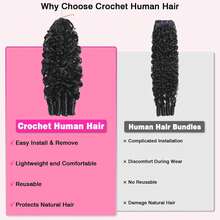 Aopusi Human Crochet Hair Burmese Curly 18 Inch 120g Human Feather-Line Invisible Pre Separated Knotless Crochet Hair For Women 3c4a Braiding Twist Hair Extensions Afro Kinky Curly 100 Strands Will Give You Shining Look For Daily Life, Like Wedding,Makeup,Lashes, Dates, And Theme Parties And So On Pelucas De Cabello Humano Human Hair Wigs Glueless Human Hair Wig - Natural Black - View 5