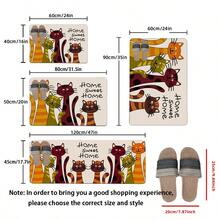 1件装柔软毛绒猫咪图案浴室地垫，防滑地毯，厨房装饰，玄关地垫，家居装饰，缓解疲劳，经典奢华设计 - 彩色 - 查看 2