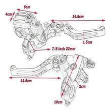 Palancas De Embrague Y Freno Universales 22mm Bomba De Freno - Negro - Ver 3