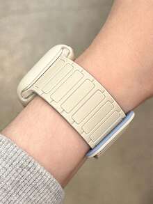 一套双色磁扣硅胶表带 + 表壳,兼容 表带 46mm 38mm 40mm 41mm 42mm 44mm 45mm 49mm,可爱糖果色腕带,带保护套,兼容 Series 11 10 9 8 7 6 5 SE Ultra 2 - 淺藍色 - 查看 6