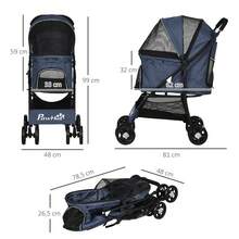 PawHut Dog Stroller, Foldable Dog Pram With Cushion, 4 Wheels, Mesh Window For Small Dogs And Cats, 600D Oxford Material - 1 - 查看 7