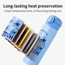 Disney 316不锈钢大容量水瓶，方便直接饮用，便携式，返校季必备 - 彩色 - 查看 5