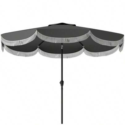 Outsunny Parasol Ø269, Octagonal Parasol Protection, Balcony Parasol For Garden, Dark Grey On Site