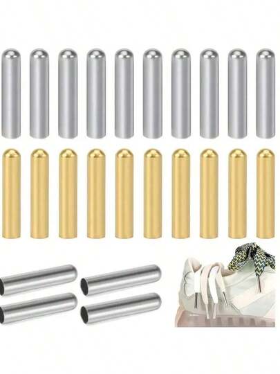 10/20/30/50/100 Stücke Metall Silber/Gold Schnürsenkel/Kordel Endkappen