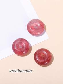 1件天然鸽血红/浅草莓石英蝴蝶/玫瑰花/狐狸/熊形吊坠，疗愈水晶，带来情感祝福和正能量，适合DIY珠宝制作、手链、项链和其他艺术饰品 - 彩色 - 查看 23