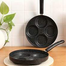 Sartén plana con cuatro orificios para freír huevos, huevos para el desayuno, empanadillas, panqueques antiadherentes, moldes para freír, utensilios de cocina