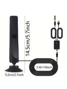 250英里以上范围室内电视天线，数字高清电视放大器天线，带16.5英尺同轴高清电视电缆，4K 1080P天线电视接收器（无记忆或系统）