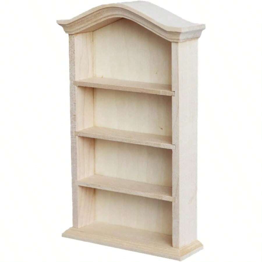 GSYY Toyan Doll Wooden Bookshelf Miniature: Mini Furniture Shelf Doll Cabinet Mini Scene Bookcase Fairy Cabinet 1/12 Doll  Accessories - Đen và trắng - Xem 1
