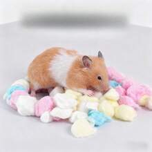 50pcs/Pack Winter Warm Small Pet Supplies - Colorful Small Pet Nest Pad, Suitable For Hamsters, Teddy Bears, Hedgehogs, Etc., Soft & Comfortable Habitat, Easy To Clean Pet Cage Accessories (Multiple Colors Available) - Multicolor - View 5