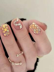1 Box Versatile Iridescent Polka Dot Elegant Spring Dreamy Fresh Manicure Sequins Iridescent Round Nail Art Decorations, Exquisite And Charming, Versatile Nail Jewelry Nails Nail Supplies - Multicolor - View 4