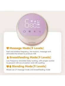 Rechargeable Portable Electric Breast Pump Massager, Silent Operation For Breastfeeding Milk Collection - Multicolor - View 8