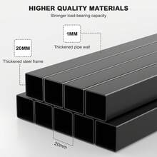 Durable Metal Desktop Shelf 37.4" 45.3" 4 Tier All Metal Desktop Bookshelf Heavy Duty Desk Display Storage Rack - 黑色 - 查看 5