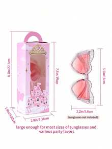 草莓/城堡图案纸盒，6个装和12个装，带透明窗口提手，礼品盒，甜美可爱风格，粉色草莓/城堡图案，长方形透明窗口，适合情人节/生日/派对等场合。 - 彩色 - 查看 8