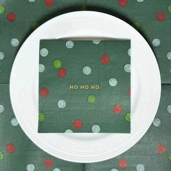 20 piezas Servilletas de papel navideñas, tamaño plegado de 5 pulgadas, impresas con HOHOHO, servilletas de cóctel de 3 capas, servilletas de papel desechables decorativas de Papá Noel de colores para postre, servilletas para bebidas para fiestas, bodas, cumpleaños y decoración de fiestas navideñas