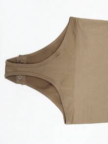 Suprenx 1pc Women's Long Sleeve Tummy Control Lift Bust Bodysuit - Khaki - View 6