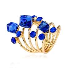 1pc Fashion Spring Adjustable Ring, Elegant Daily Wear - Blue - View 5