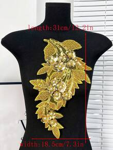 20 piezas/paquete, colores surtidos, nuevos parches de aplicación de cristal de strass bordados en 3D, adecuados para decoración de ropa, reparación, accesorios de vestidos de novia DIY, manualidades de bordado y costura - Multicolor - Ver 14