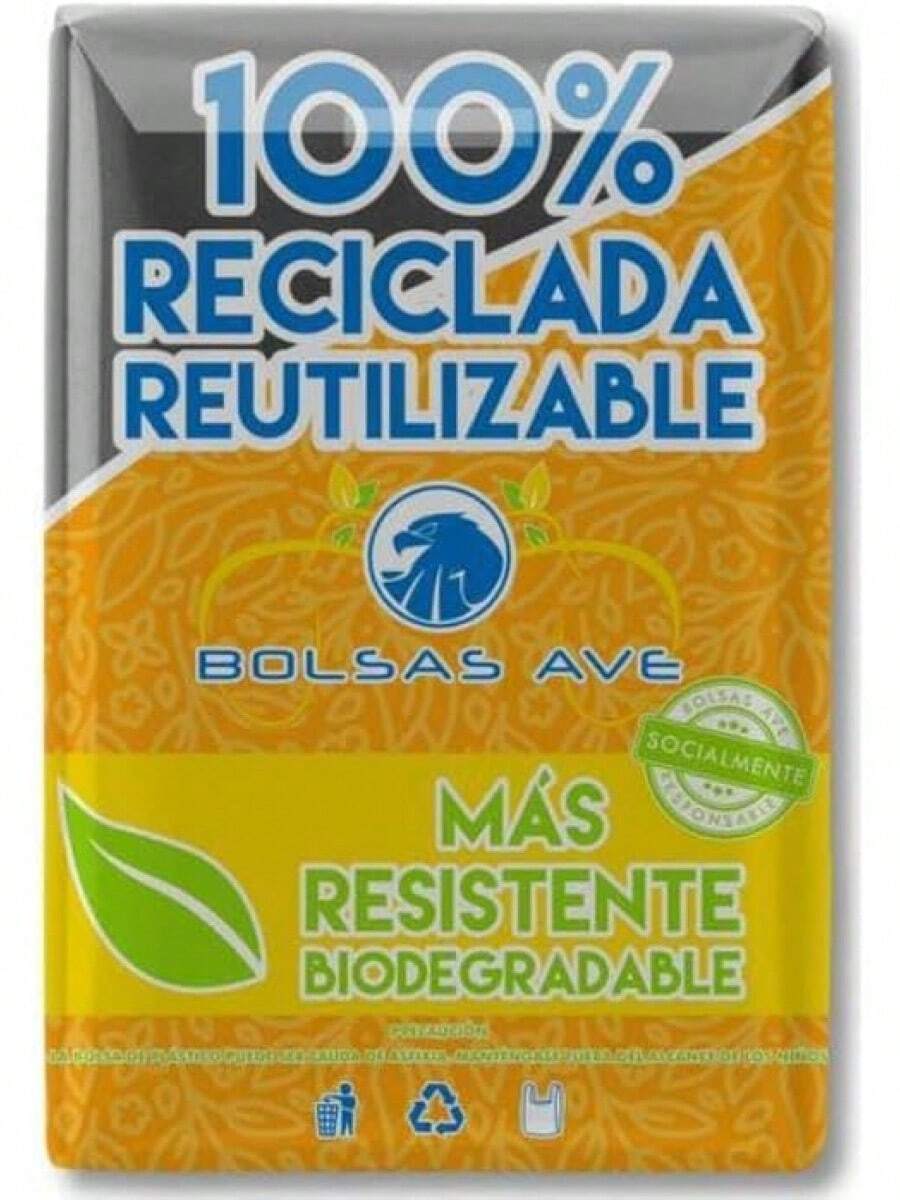 Bolsa para Basura, Bolsa Negra, Bolsas de plastico, Biodegradables,% Recicladas, Gruesas, De Alta Calidad, Paquete de 3 Kg, Bolsas Ave (jumbo) - Chica 25x40 - Ver 1
