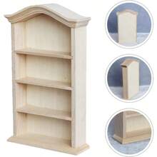 GSYY Toyan Doll Wooden Bookshelf Miniature: Mini Furniture Shelf Doll Cabinet Mini Scene Bookcase Fairy Cabinet 1/12 Doll  Accessories - Đen và trắng - Xem 2