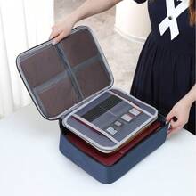 1 Stück 3-lagiger Dokumentenkoffer mit wasserabweisendem Reißverschluss, tragbare Reise-Organizer-Tasche für Zuhause für Laptop, Akten, Zertifikate - Stil - Übersicht 18