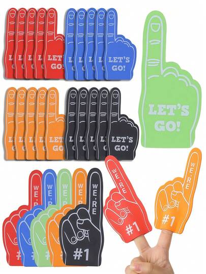 10 piezas de dedos de espuma mini, dedos de espuma de aficionado deportivo, recuerdos de fiesta de aficionados de béisbol, accesorios de celebración del día del partido para eventos de béisbol, hockey, fútbol, baloncesto, regalos de equipo