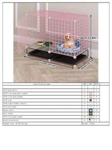 Rabbit Cage With Tray, Convenient Cleaning, Small Pet Cage With Litter Box, Indoor Puppy Villa, Litter Box Separation, Home Use Small Cat Cage - Assembly - View 13