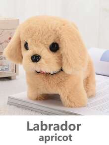 1pc电动玩具狗一只散步叫喊儿童玩具狗一只仿真毛绒电子小狗一只会动的宠物狗 - 杏色 - 查看 9