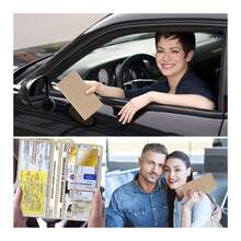 TILDOSAC Leather Car Registration And Insurance Card Holder, Car Document Holder For Cards License With Magnetic Shut (Black, Large) - MàuE - Xem 5