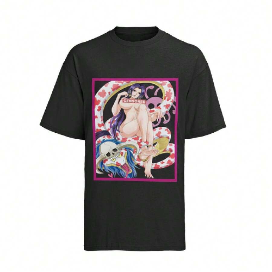 Hot Bio T-Shirt Men Boa Hancock One Piece Pirate Empress Baby Anime Manga Ruffy - 黑色 - 查看 1