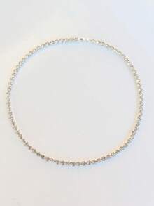 1pc Women's Rhinestone Embellished Necklace, Formal Occasion Necklace - Silver - View 2