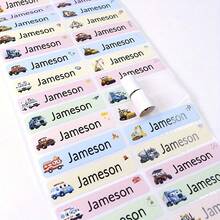 100/200/500 szt. Pojazdy inżynieryjne, niestandardowe, wodoodporne naklejki, spersonalizowane etykiety imienne, naklejki na artykuły szkolne, etykiety na ubrania do żłobka, etykiety na ubrania, niestandardowe naklejki na etykiety imienne, personalizowane naklejki, spersonalizowana naklejka, artykuły szkolne dla chłopców i dziewcząt, ciepła atmosfera, jesienne odświeżenie domu, dekoracja świąteczna, harmonia w domu