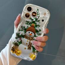 Casas de teléfono super resistentes a las caídas, bonitos muñecos de nieve y formas de árboles para regalos y decoración, para iPhone 17, 16, 15, 14, 13, 12, 11, 8, 7, X, XS, Pro, Pro Max, Plus, diseño 2D, casillas de teléfono - Mezcla de color 1 - Ver 5