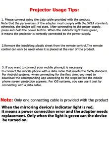 The YG300 Is A Portable Mini Projector That Requires A 5V 2A Power Adapter. It Can Easily Connect To A Smartphone, Making It Convenient To Carry And Suitable For Home, Gatherings, Or Office Settings. It Is Compatible With Various Interfaces Including USB, SD, AV, And Also Features A Type-C Port. It Does Not Have An Built-In Operating System, But Supports Wired Screen Mirroring From Smartphones.