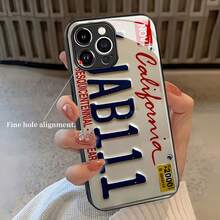 Funda para teléfono con diseño de matrícula de California, compatible con teléfonos ,  17,  16 Pro Max,  15 Pro Max,  13 y  12. Fabricada en TPU, ofrece protección contra golpes y caídas. Un regalo perfecto para aficionados a los coches, amantes de los viajes por carretera y quienes celebran el sesquicentenario de California. Ideal para amigos, familiares y aventureros. - Negro - Ver 3