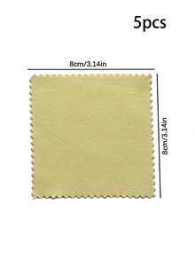 5入組黃色雪麗布擦銀布,珠寶保養布-方形大理石紋銀擦布、雙面鏡面擦布、銀器拋光擦布、雪麗布擦銀布 - 黃色 - 查看 5